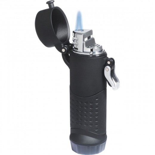 Visol Summit Rubberized Black Wind-Resistant Jet Flame Lighter For Outdoors