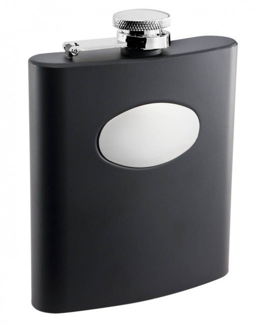 Visol Raven Black Liquor Flask With Engraving Plate