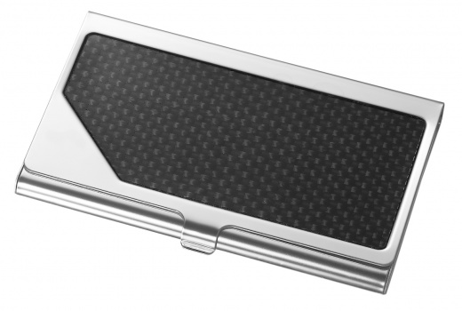 Visol Teton Stainless Steel And Carbon Fiber Business Card Holder