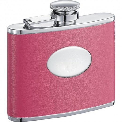 Visol Britney Hot Pink Leather Hip Flask