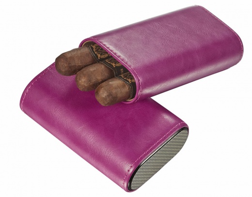 Visol Burgos Purple Leather Cigar Case