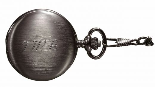Visol Quincy Brushed Gunmetal Mechanical Pocket Watch