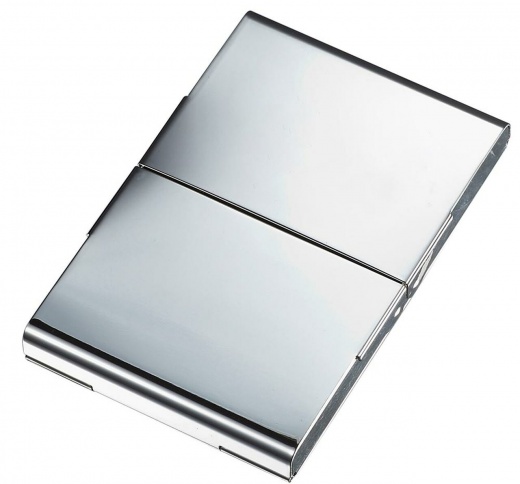 Powell Silver Plated Business Card Case by Visol