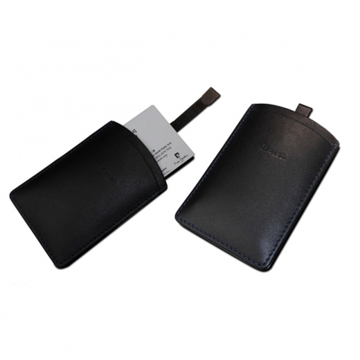 Caseti Black Leather Business Card Holder