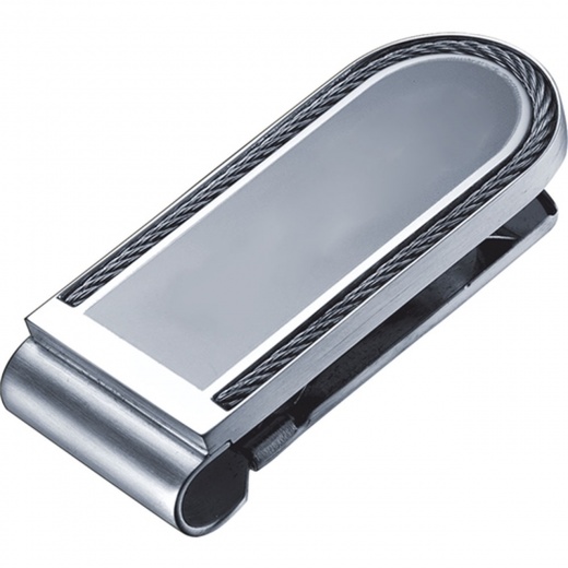 Visol Curvature Stainless Steel Engravable Money Clip
