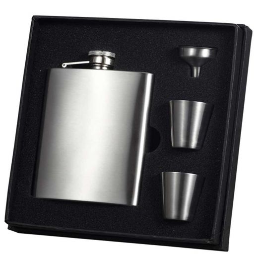 Visol Derek Satin Finish 8Oz Deluxe Flask Gift Set