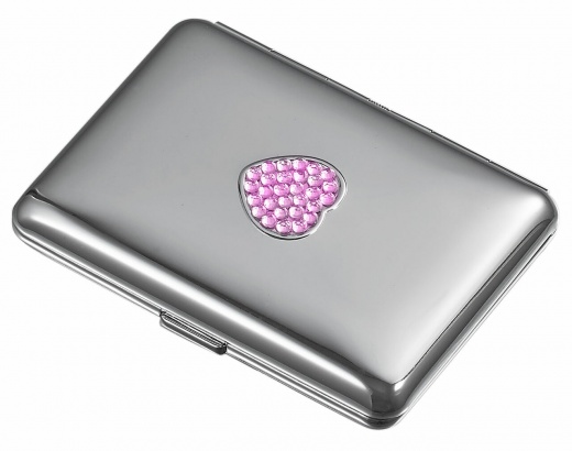 Visol Crystals Pink Heart Cigarette Case - A Stylish and Durable Accessory