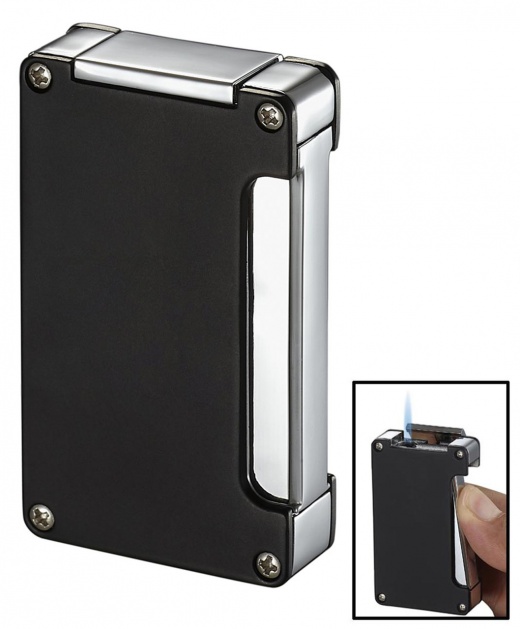 Visol Zidane Black Matte Cigar Lighter With Built-In Cigar Punch