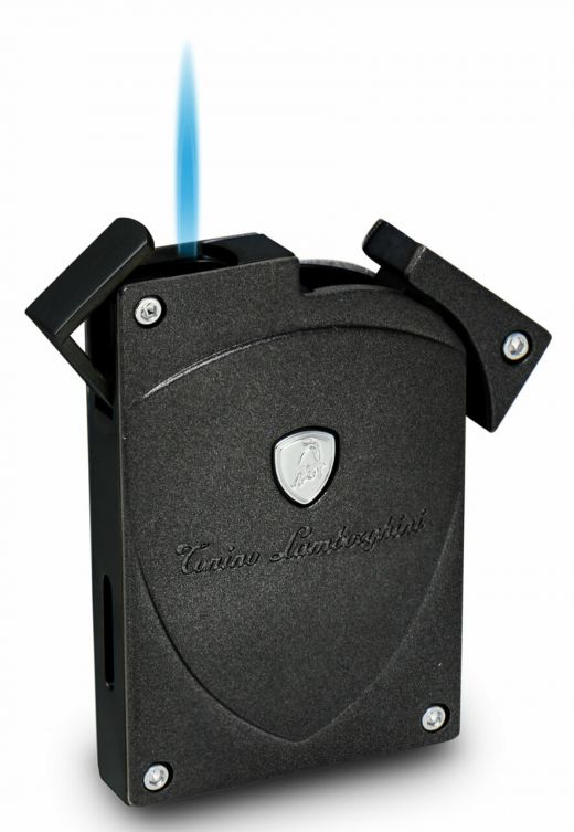 Tonino Lamborghini Lynx Matte Gray and Black Torch Flame Lighter