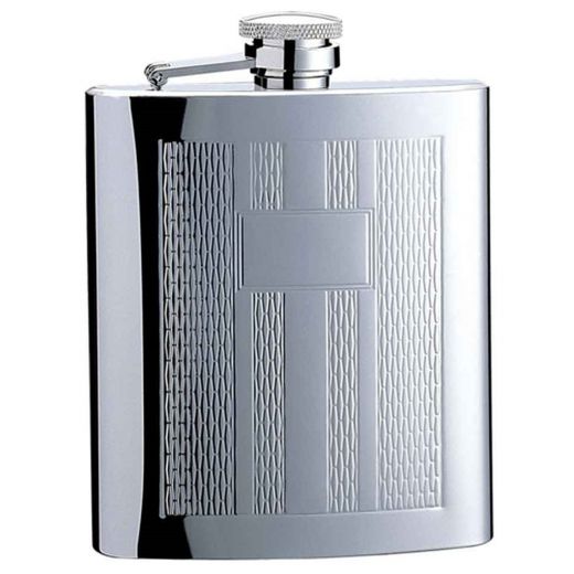 Visol Textured Columns Matte Engraved 8 Oz. Hip Flask