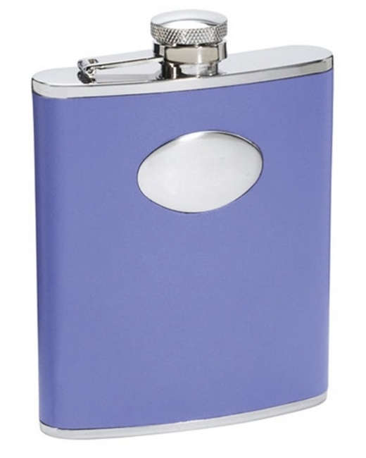 Visol Blossom Lavender Leather Stainless Steel 6Oz Hip Flask