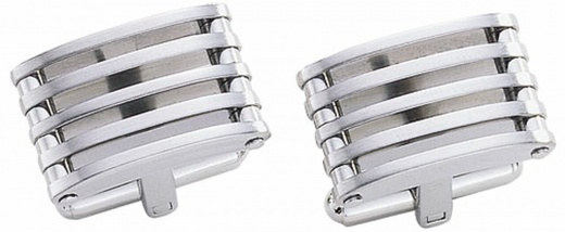 Visol Borealis Brushed Stainless Steel Cufflinks