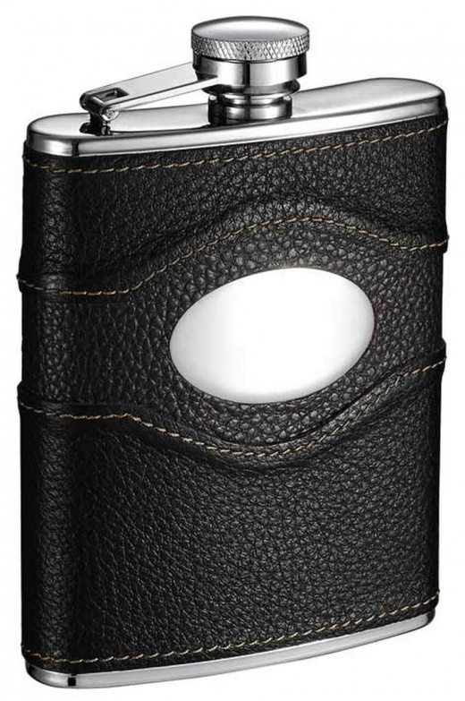 Visol Sojourn Premium Black Leather Hip Flask