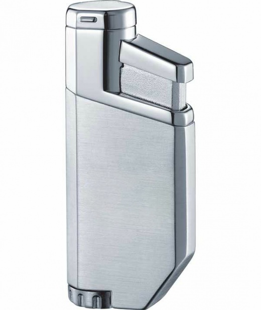 Visol Portofino Satin Chrome Wind-Resistant Torch Flame Lighter