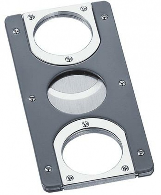 Visol Magellan Gun Matte Polished Chrome Guillotine Cigar Cutter