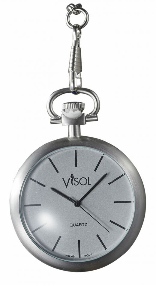 Visol Presley Silver Dial Stainless Steel Quartz Pocket Watch