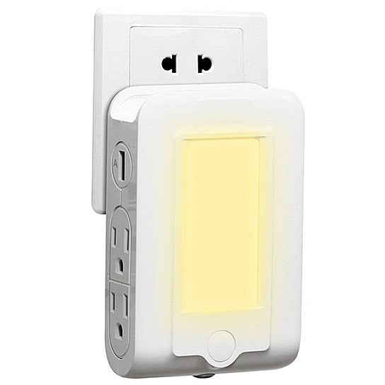 4 In 1 Expert Multitasker Wall Power Adapter Socket And Phone Charger With Night Light Function