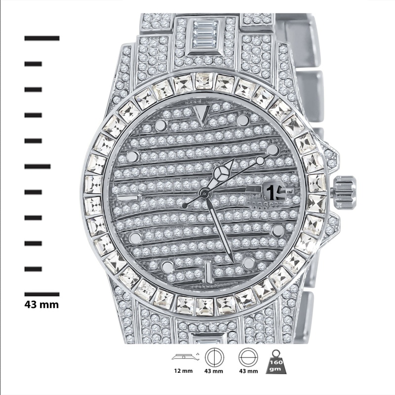 Exquisito Hip Hop Metal Watch | 563151 - Silver