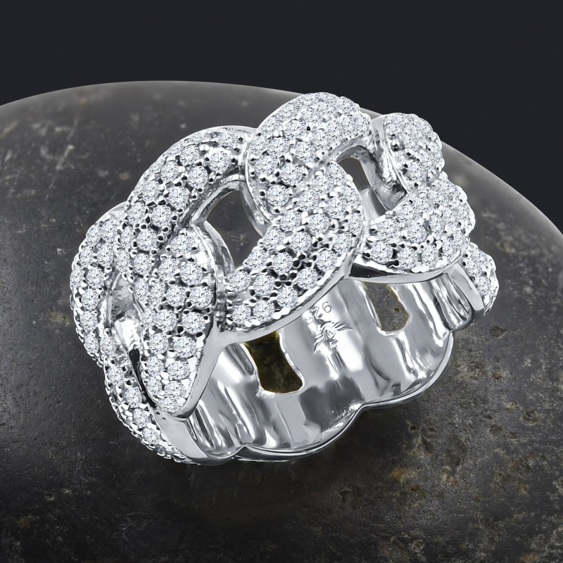Reluciente 925 Silver Ring Cz