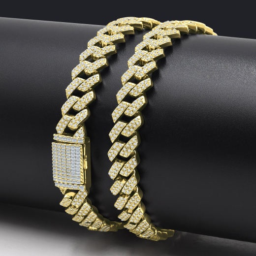 Fulgidus 18 Mm Brass Iced Out Chain Cz Necklace