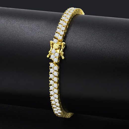 Snowfield Silver Cz Gold Bracelet