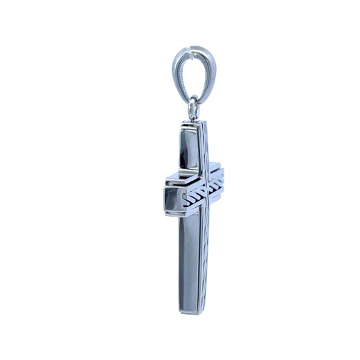 Virella Stainless Rhodium Steel Iced Out Pendant