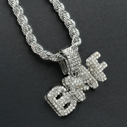 BMF Chain and Charm - Hip Hop Jewelry with Crystal Stones