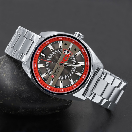 Curren silver best sale analog watch