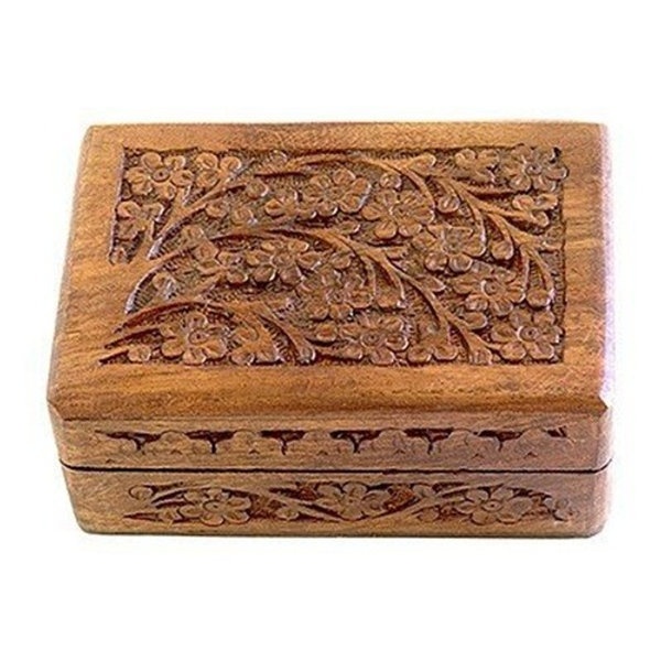 Carved Floral Box 4X6