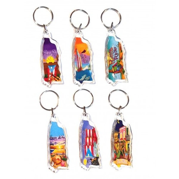 Assorted Puerto Rico Key Chain : Map