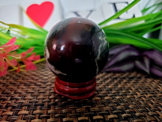 Natural Indian Blood Stone Sphere 50-60Mm