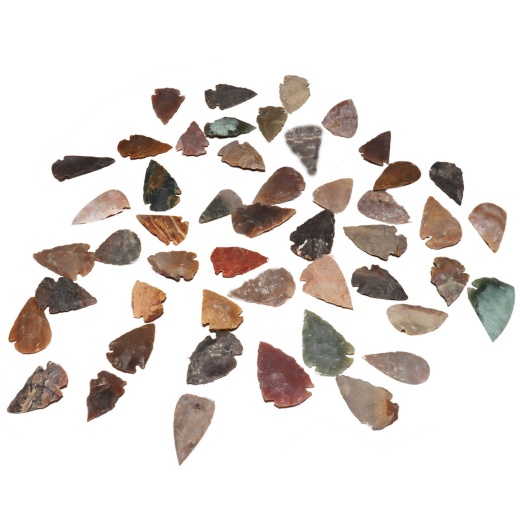 Indian Agate Arrowheads Set of 20 New Replica - Handmade of Real Stone