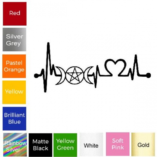 Triple Moon Heart Rate Sticker #31 - Waterproof Vinyl Decal for Cars, Trucks, and More