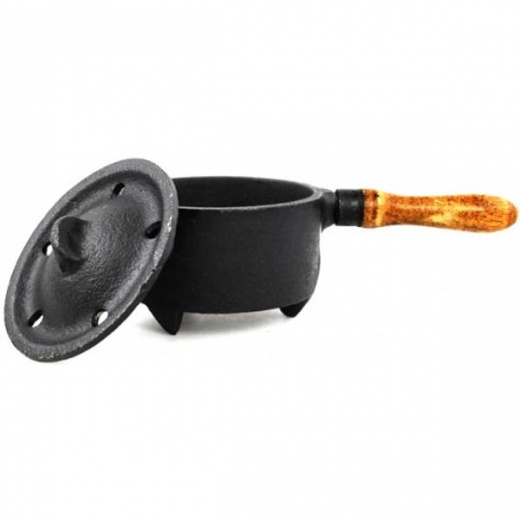Cast Iron Cauldron With Handle - Perfect for Charcoal Incense