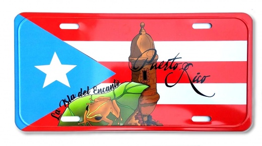Puerto Rico License Plate : Flag Coqui