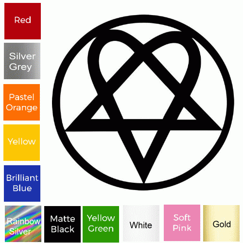 Heartagram Sticker #2 - Waterproof Vinyl Decal for Indoors and Outdoors