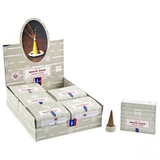 Satya White Sage Cones (12/box)