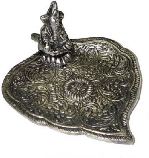 Ganesha Leaf Metal Burner 4.5" L - Perfect for Aromatic Relaxation
