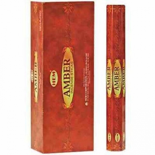 Amber Hem Incense - Hexa Style Hem Sticks for Meditation and Relaxation