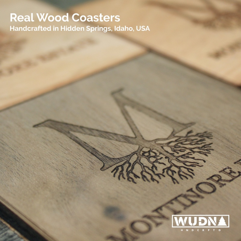 Wooden Coasters 4" (Sailboat In Mahogany) 4-Pack