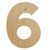 Wooden Number 6 Cutout, 8"