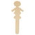 5” Girl-Shaped Popsicle Sticks, 2 ½” Base