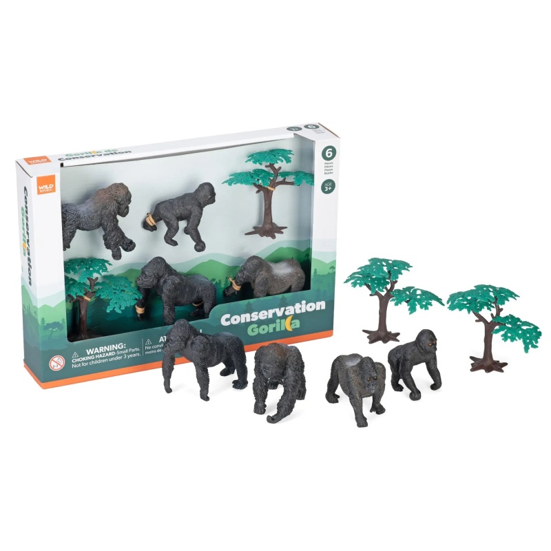 Box Set Conservation Gorilla Figurines - 13.78 Box Set Conservation Gorilla Figurines - 13.78