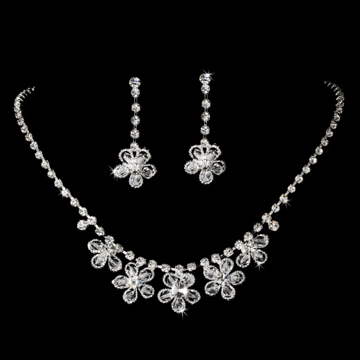 Warovki Necklace Earring Set - Swarovski Crystal Jewelry