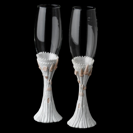 Majestic Cinderella Wedding Toasting Champagne Flutes