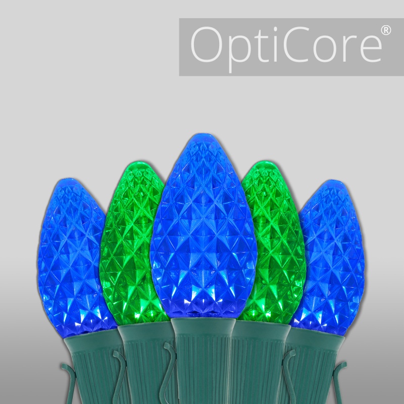 C7 Blue / Green Opticore Commercial LED Christmas Lights