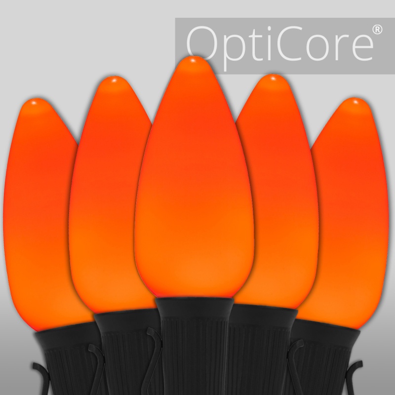 C9 Amber Smooth OptiCore® Commercial LED Halloween Lights