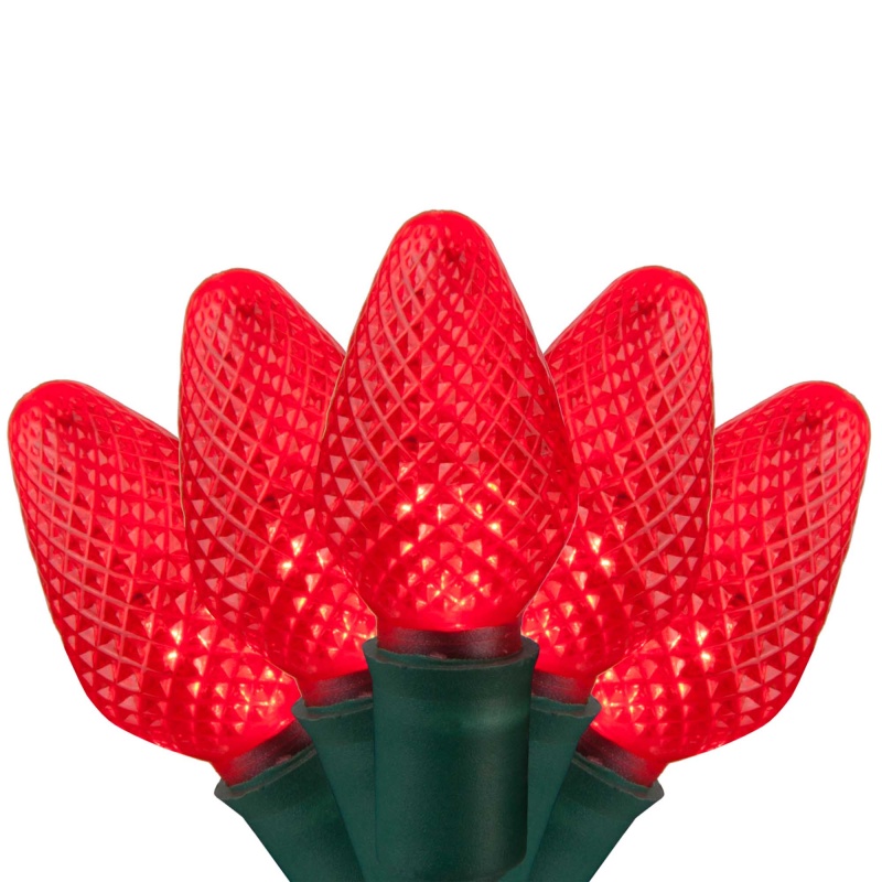 C7 Red Led Christmas Lights On Green Wire