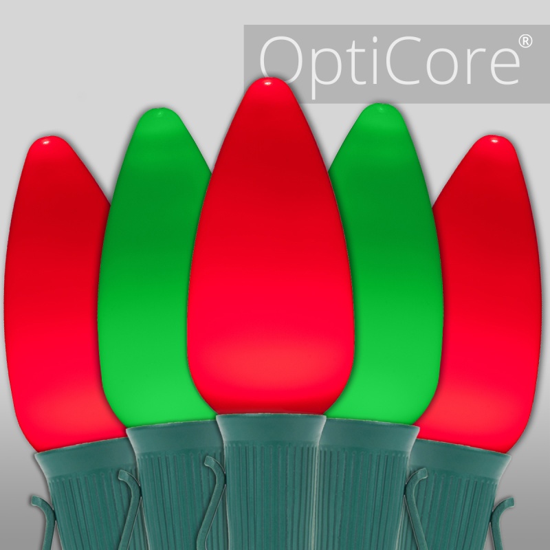 C9 Green / Red Smooth Opticore® Commercial Led Christmas Lights