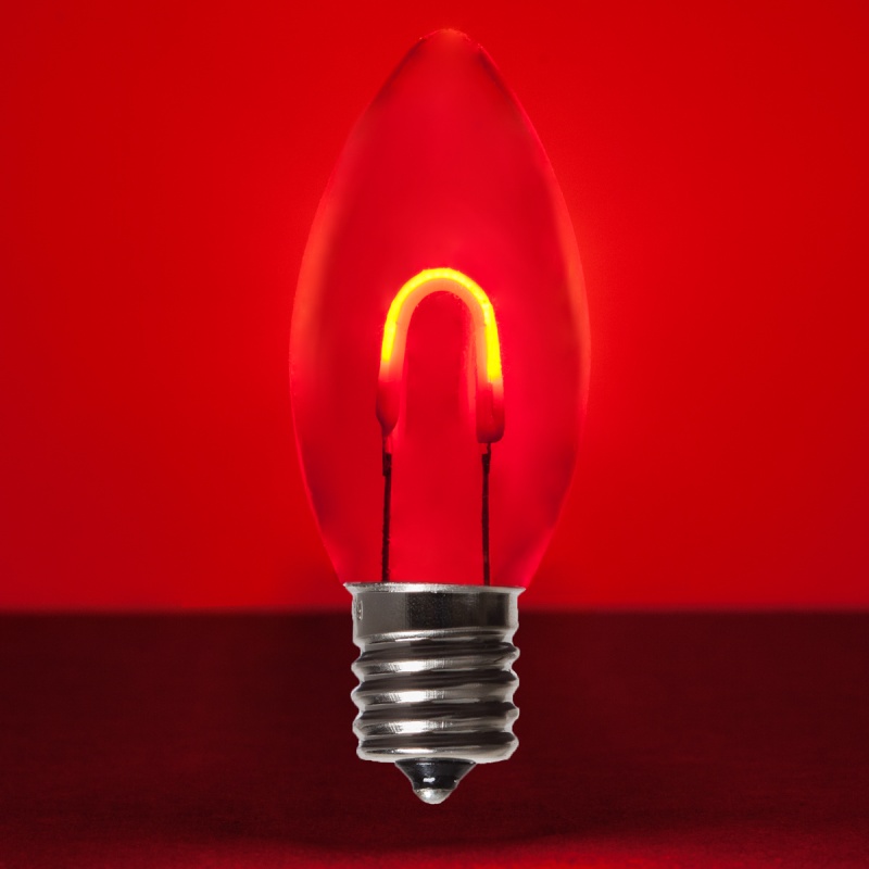 C9 Transparent Shatterproof Red Flexfilament® Led Bulbs